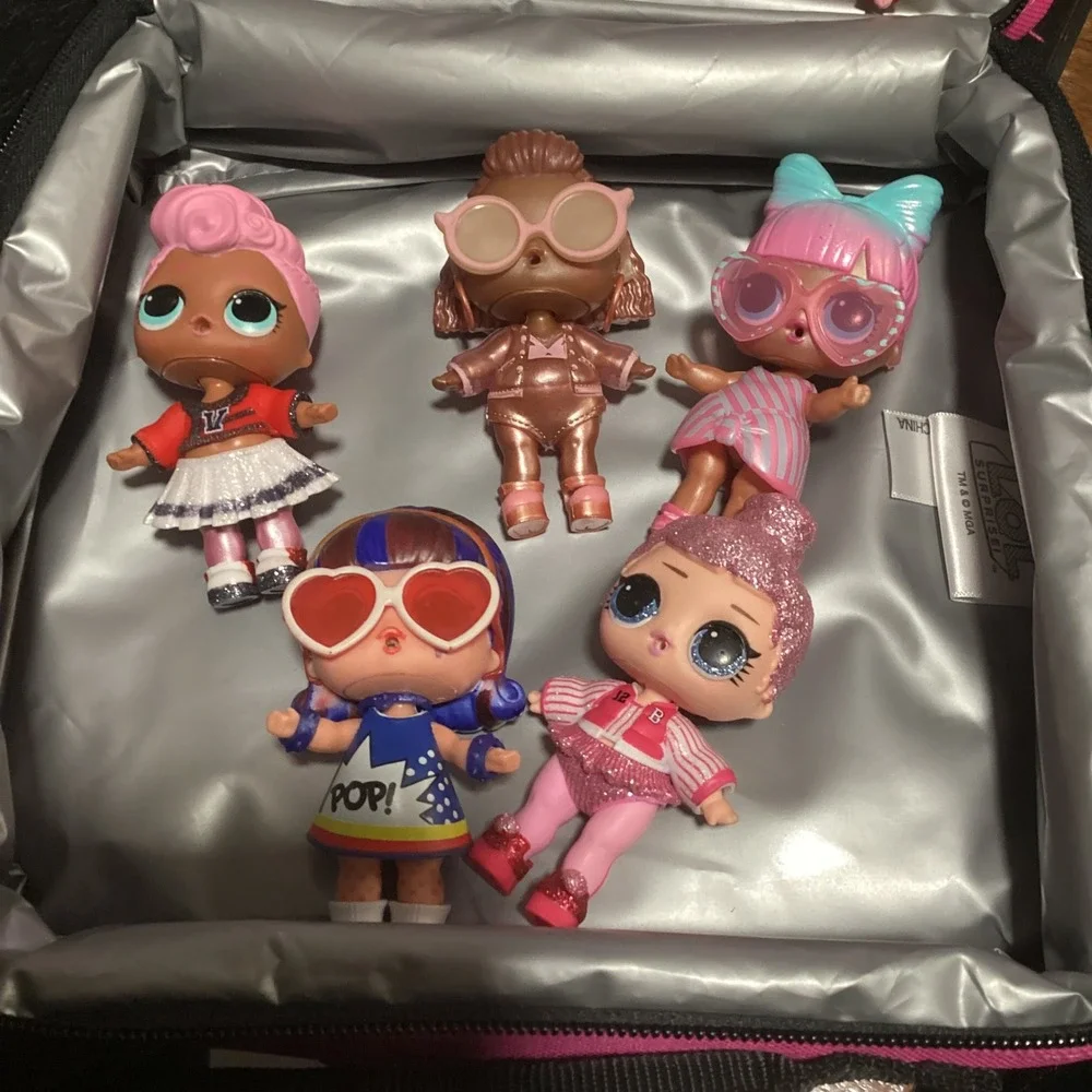 LOL Surprise Glitterati Lunch Box Kids Pink Insulated 5 dolls + accessories lot